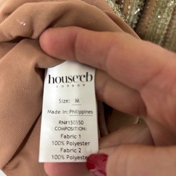 HOUSE OF CB Alondra Beaded Cocktail Dress M - Picture 7 of 7